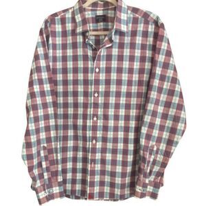 UNTUCKit Denner WF Red Plaid Button Down Shirt XL Wrinkle Free